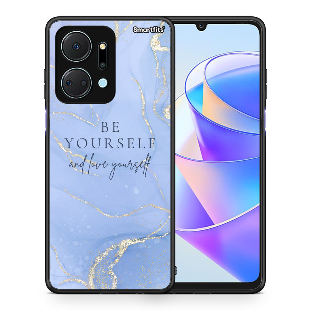 Θήκη Honor X7a Be Yourself από τη Smartfits με σχέδιο στο πίσω μέρος και μαύρο περίβλημα | Honor X7a Be Yourself case with colorful back and black bezels