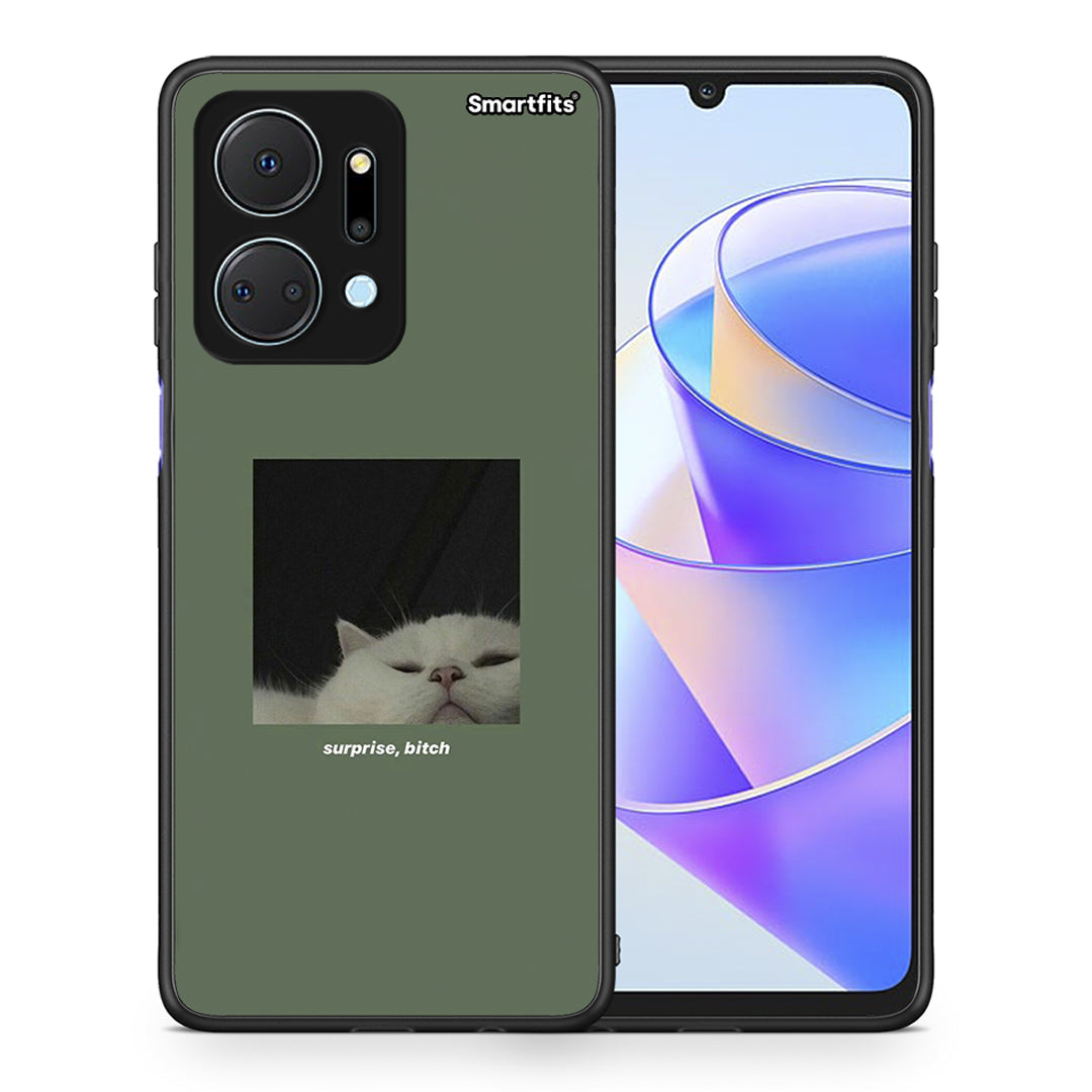 Θήκη Honor X7a Bitch Surprise από τη Smartfits με σχέδιο στο πίσω μέρος και μαύρο περίβλημα | Honor X7a Bitch Surprise case with colorful back and black bezels