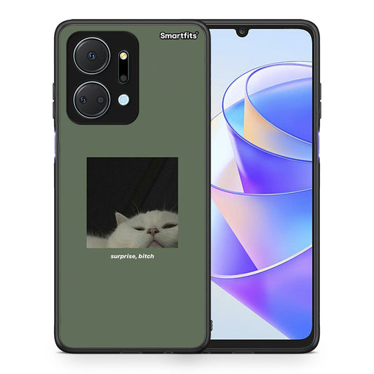 Θήκη Honor X7a Bitch Surprise από τη Smartfits με σχέδιο στο πίσω μέρος και μαύρο περίβλημα | Honor X7a Bitch Surprise case with colorful back and black bezels
