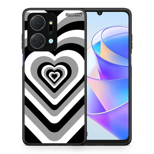 Θήκη Honor X7a Black Hearts από τη Smartfits με σχέδιο στο πίσω μέρος και μαύρο περίβλημα | Honor X7a Black Hearts case with colorful back and black bezels