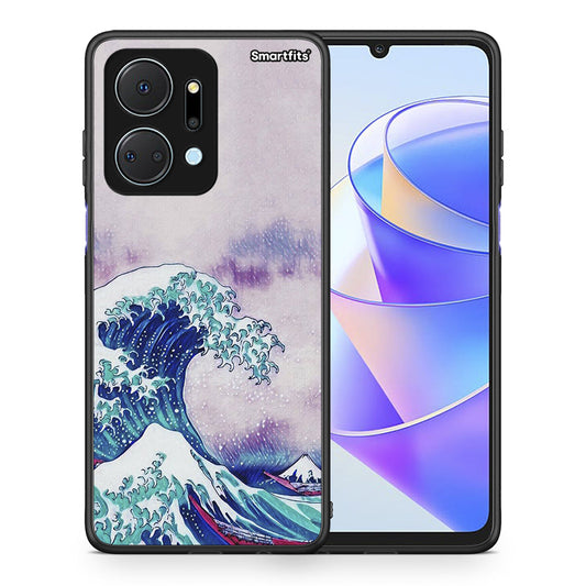 Θήκη Honor X7a Blue Waves από τη Smartfits με σχέδιο στο πίσω μέρος και μαύρο περίβλημα | Honor X7a Blue Waves case with colorful back and black bezels