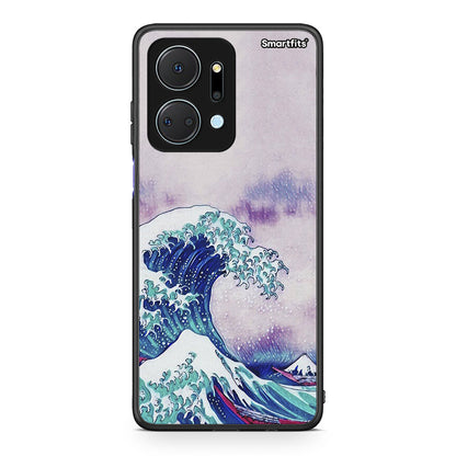 Honor X7a Blue Waves θήκη από τη Smartfits με σχέδιο στο πίσω μέρος και μαύρο περίβλημα | Smartphone case with colorful back and black bezels by Smartfits