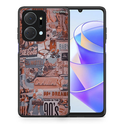 Θήκη Honor X7a Born In 90s από τη Smartfits με σχέδιο στο πίσω μέρος και μαύρο περίβλημα | Honor X7a Born In 90s case with colorful back and black bezels