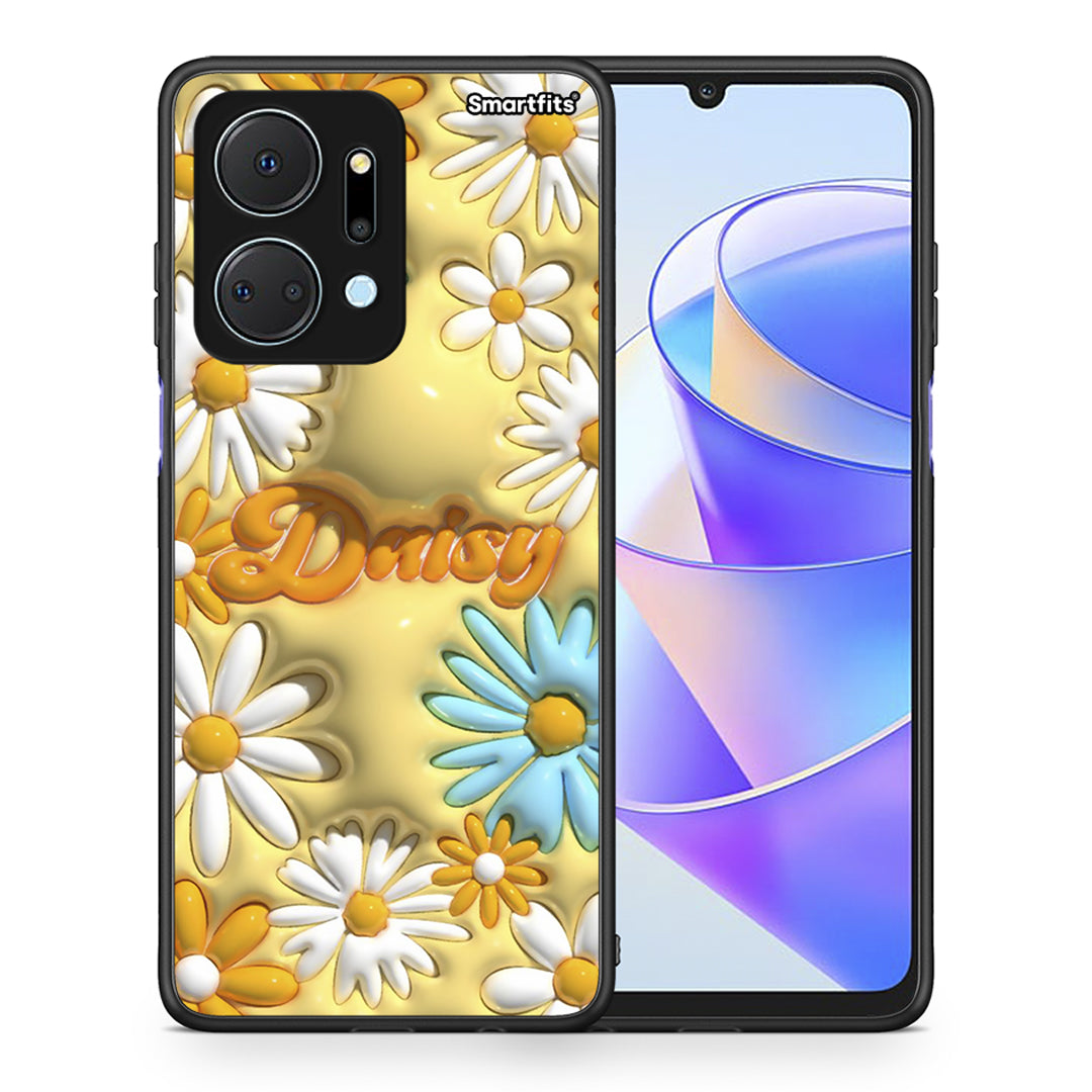 Θήκη Honor X7a Bubble Daisies από τη Smartfits με σχέδιο στο πίσω μέρος και μαύρο περίβλημα | Honor X7a Bubble Daisies case with colorful back and black bezels