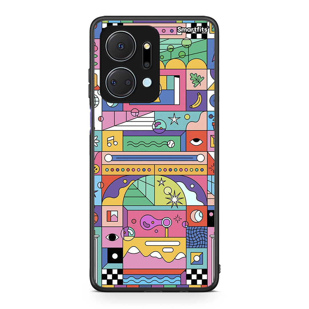 Honor X7a Bubbles Soap θήκη από τη Smartfits με σχέδιο στο πίσω μέρος και μαύρο περίβλημα | Smartphone case with colorful back and black bezels by Smartfits