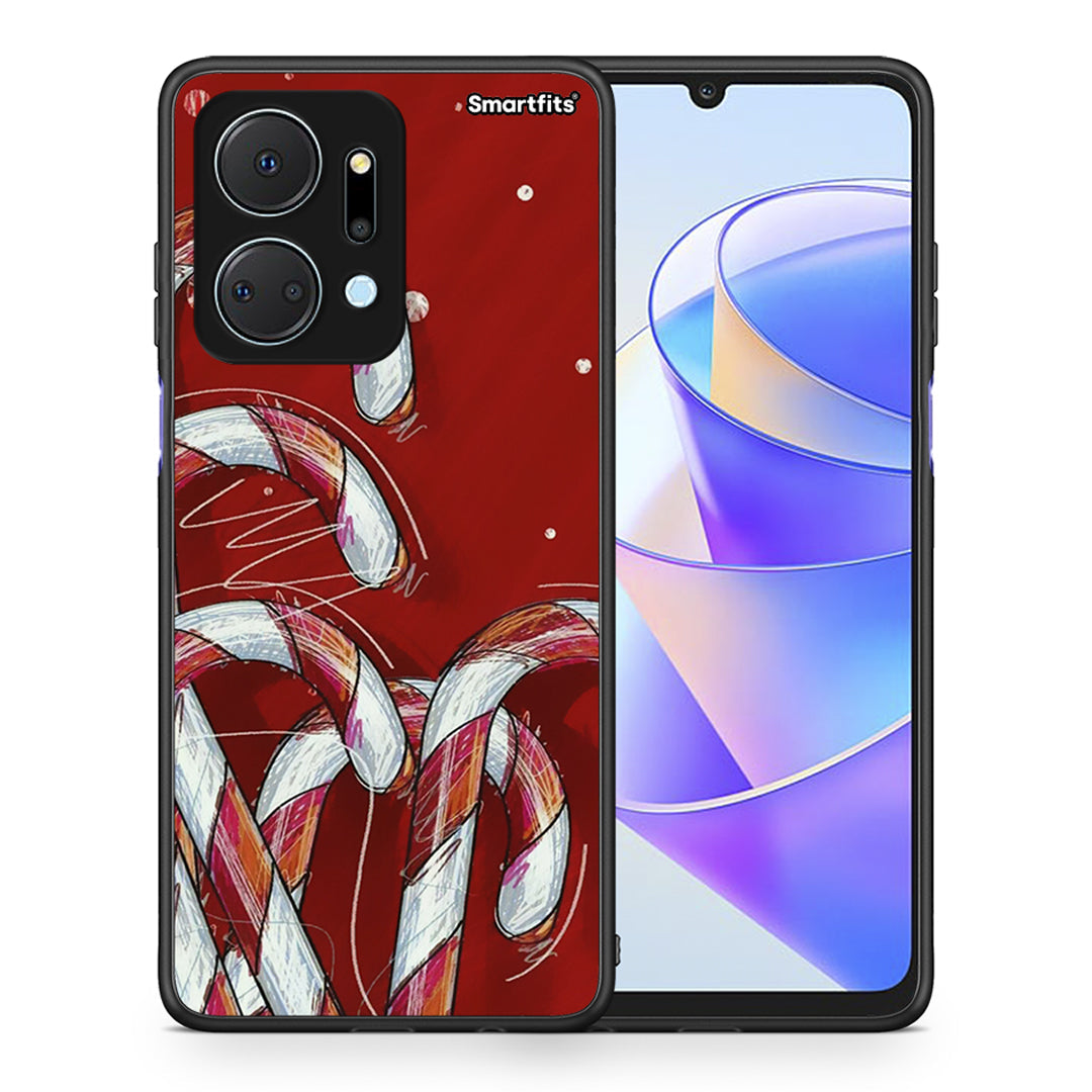 Θήκη Honor X7a Candy Cane από τη Smartfits με σχέδιο στο πίσω μέρος και μαύρο περίβλημα | Honor X7a Candy Cane case with colorful back and black bezels