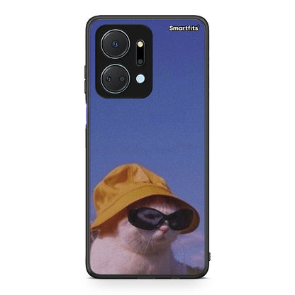 Honor X7a Cat Diva θήκη από τη Smartfits με σχέδιο στο πίσω μέρος και μαύρο περίβλημα | Smartphone case with colorful back and black bezels by Smartfits