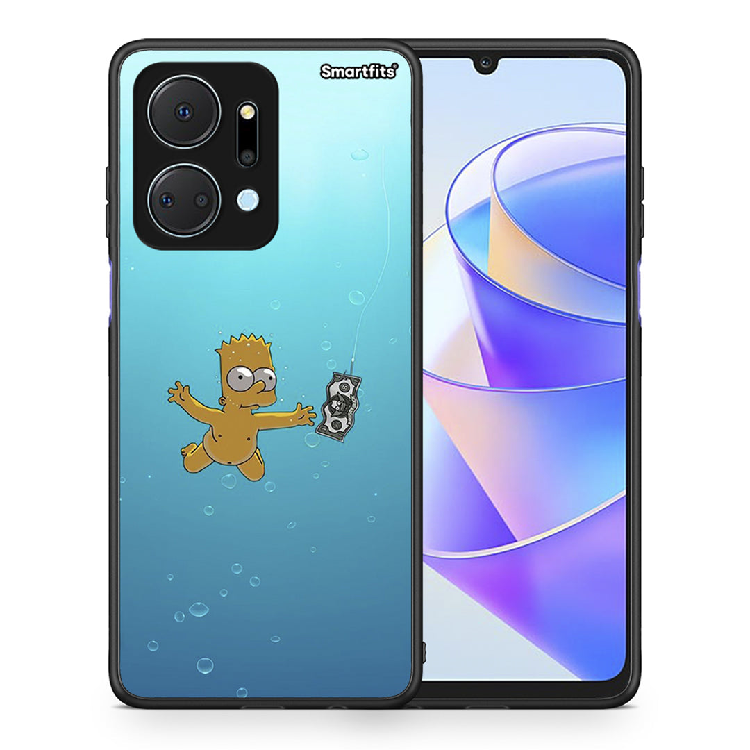 Θήκη Honor X7a Chasing Money από τη Smartfits με σχέδιο στο πίσω μέρος και μαύρο περίβλημα | Honor X7a Chasing Money case with colorful back and black bezels