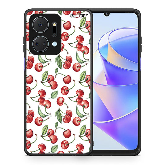 Θήκη Honor X7a Cherry Summer από τη Smartfits με σχέδιο στο πίσω μέρος και μαύρο περίβλημα | Honor X7a Cherry Summer case with colorful back and black bezels