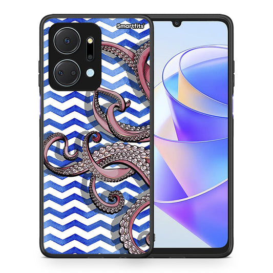 Θήκη Honor X7a Chevron Devilfish από τη Smartfits με σχέδιο στο πίσω μέρος και μαύρο περίβλημα | Honor X7a Chevron Devilfish case with colorful back and black bezels