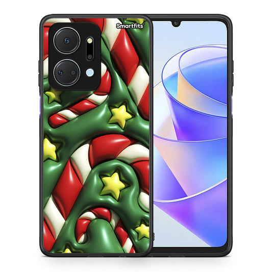 Θήκη Honor X7a Christmas Bubbles από τη Smartfits με σχέδιο στο πίσω μέρος και μαύρο περίβλημα | Honor X7a Christmas Bubbles case with colorful back and black bezels