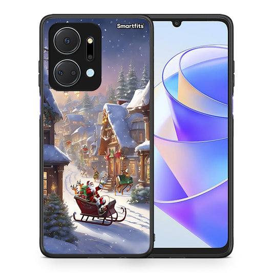 Θήκη Honor X7a Christmas Snow από τη Smartfits με σχέδιο στο πίσω μέρος και μαύρο περίβλημα | Honor X7a Christmas Snow case with colorful back and black bezels