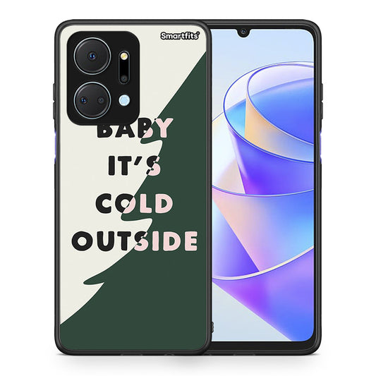 Θήκη Honor X7a Cold Outside από τη Smartfits με σχέδιο στο πίσω μέρος και μαύρο περίβλημα | Honor X7a Cold Outside case with colorful back and black bezels