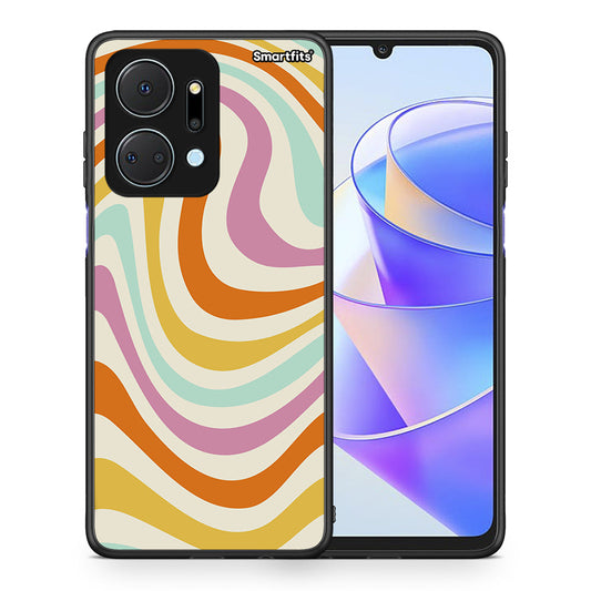 Θήκη Honor X7a Colourful Waves από τη Smartfits με σχέδιο στο πίσω μέρος και μαύρο περίβλημα | Honor X7a Colourful Waves case with colorful back and black bezels