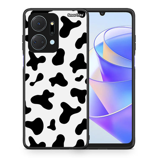 Θήκη Honor X7a Cow Print από τη Smartfits με σχέδιο στο πίσω μέρος και μαύρο περίβλημα | Honor X7a Cow Print case with colorful back and black bezels