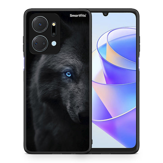 Θήκη Honor X7a Dark Wolf από τη Smartfits με σχέδιο στο πίσω μέρος και μαύρο περίβλημα | Honor X7a Dark Wolf case with colorful back and black bezels