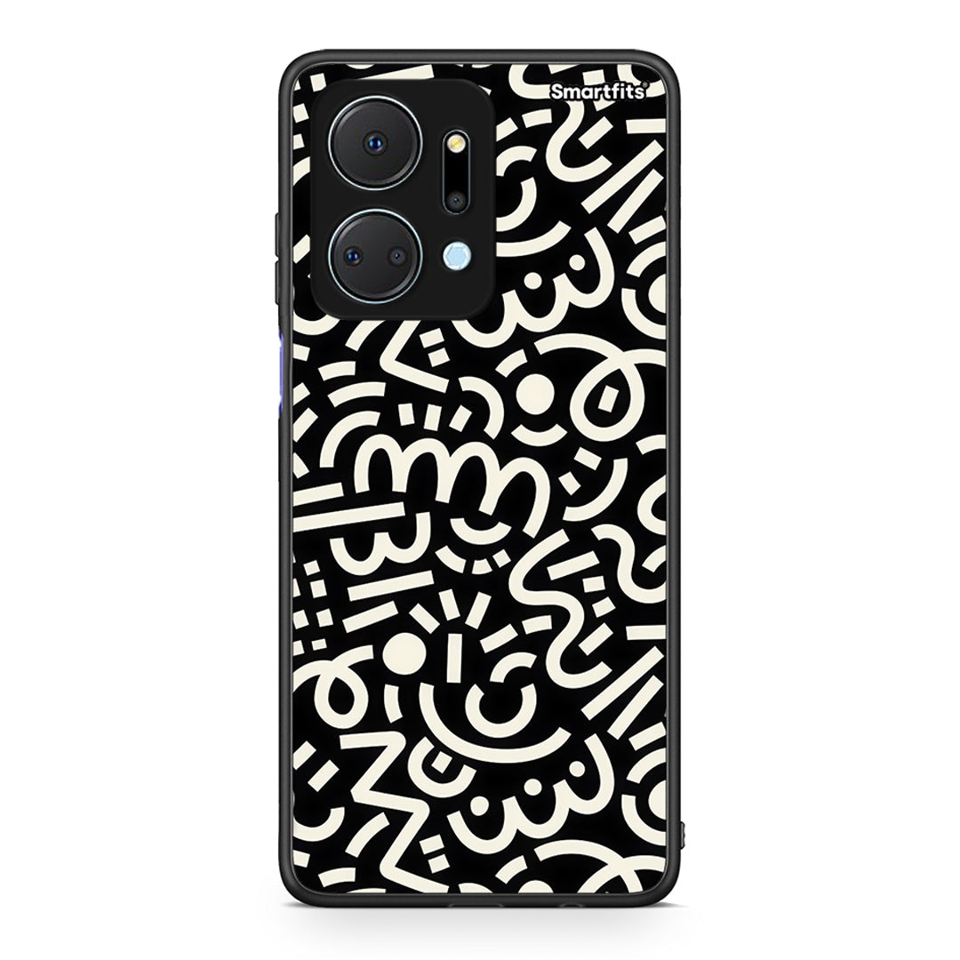 Honor X7a Doodle Art Θήκη από τη Smartfits με σχέδιο στο πίσω μέρος και μαύρο περίβλημα | Smartphone case with colorful back and black bezels by Smartfits