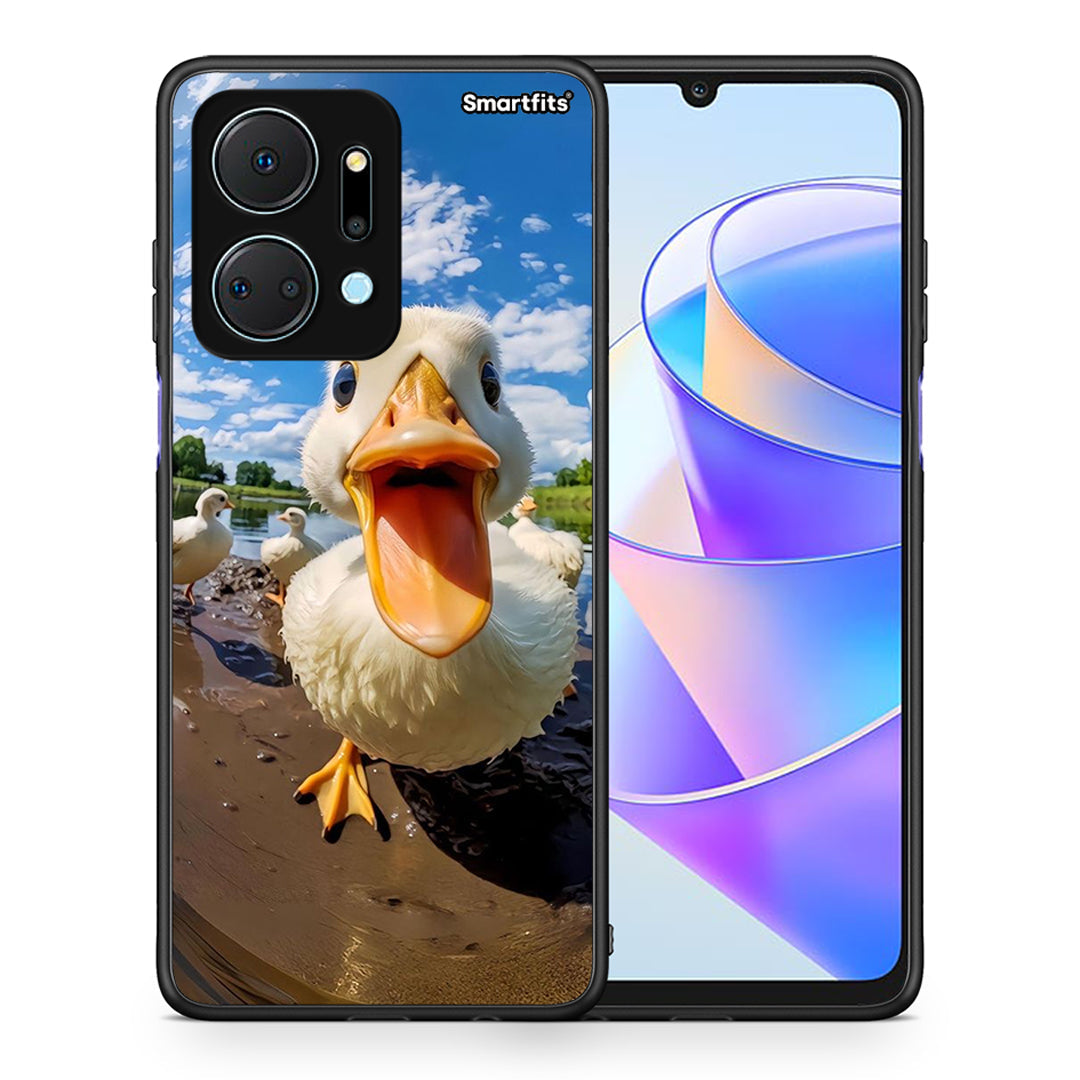 Θήκη Honor X7a Duck Face από τη Smartfits με σχέδιο στο πίσω μέρος και μαύρο περίβλημα | Honor X7a Duck Face case with colorful back and black bezels