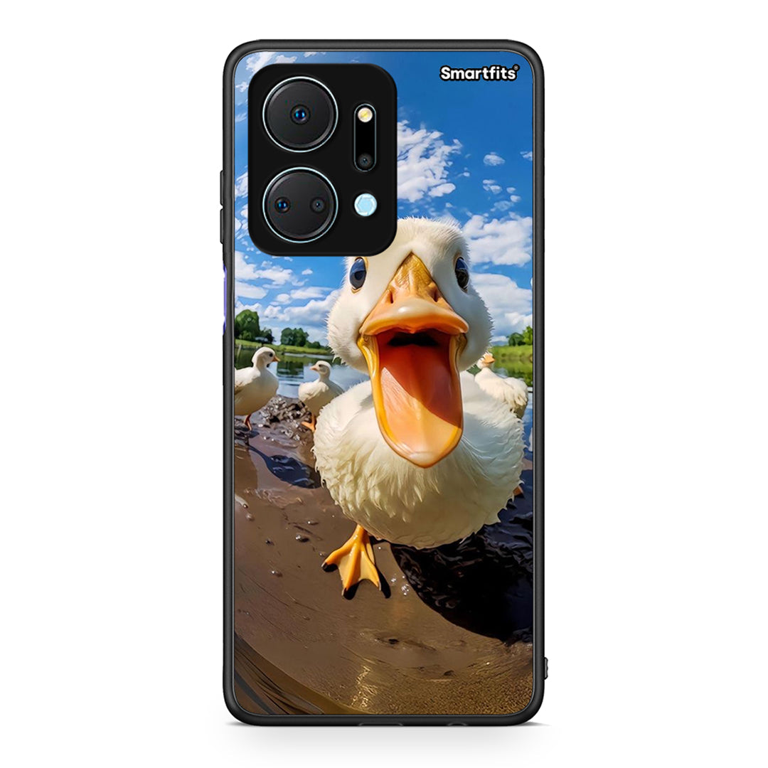 Honor X7a Duck Face θήκη από τη Smartfits με σχέδιο στο πίσω μέρος και μαύρο περίβλημα | Smartphone case with colorful back and black bezels by Smartfits
