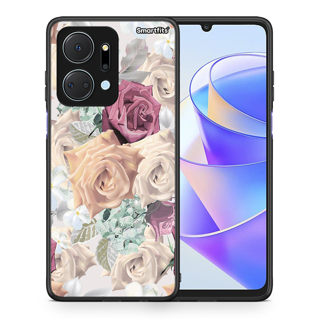 Θήκη Honor X7a Bouquet Floral από τη Smartfits με σχέδιο στο πίσω μέρος και μαύρο περίβλημα | Honor X7a Bouquet Floral case with colorful back and black bezels