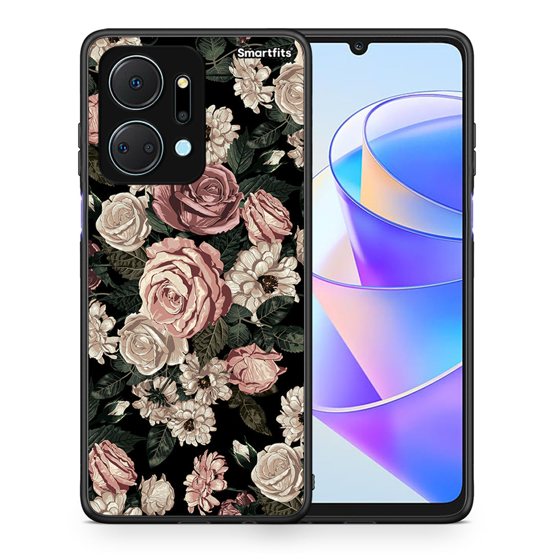 Θήκη Honor X7a Wild Roses Flower από τη Smartfits με σχέδιο στο πίσω μέρος και μαύρο περίβλημα | Honor X7a Wild Roses Flower case with colorful back and black bezels