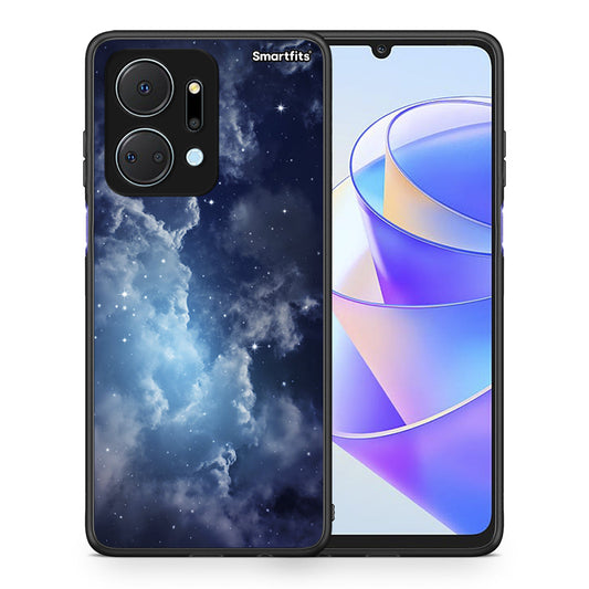 Θήκη Honor X7a Blue Sky Galaxy από τη Smartfits με σχέδιο στο πίσω μέρος και μαύρο περίβλημα | Honor X7a Blue Sky Galaxy case with colorful back and black bezels