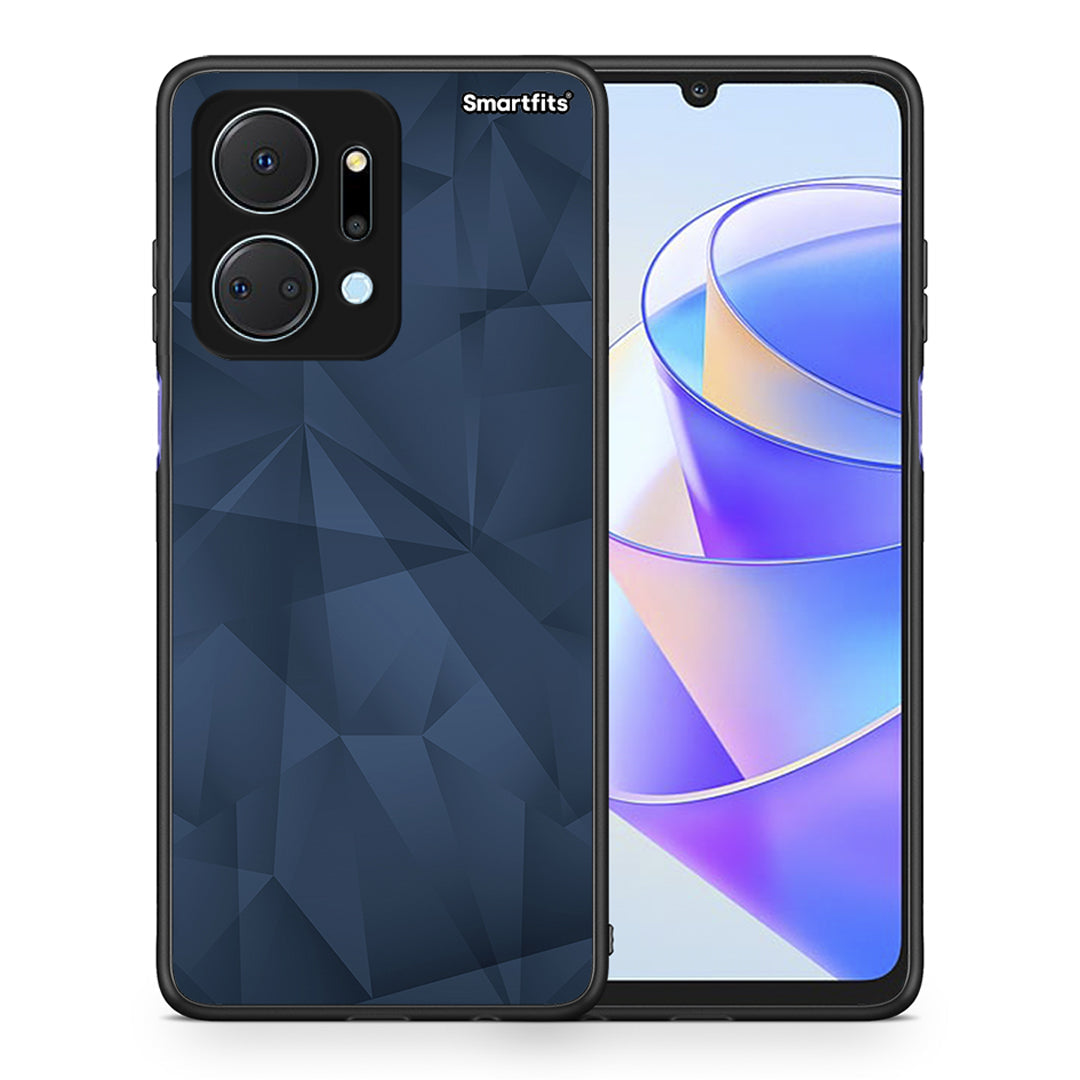 Θήκη Honor X7a Blue Abstract Geometric από τη Smartfits με σχέδιο στο πίσω μέρος και μαύρο περίβλημα | Honor X7a Blue Abstract Geometric case with colorful back and black bezels