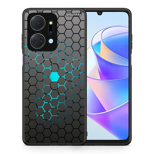 Θήκη Honor X7a Hexagonal Geometric από τη Smartfits με σχέδιο στο πίσω μέρος και μαύρο περίβλημα | Honor X7a Hexagonal Geometric case with colorful back and black bezels