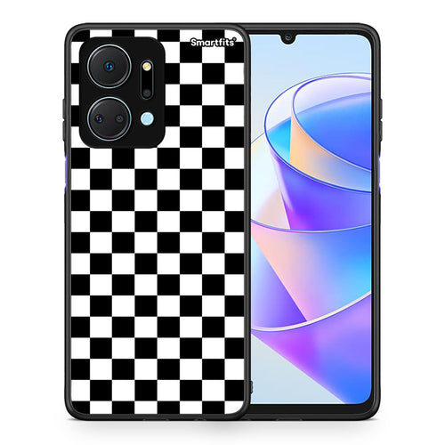 Θήκη Honor X7a Squares Geometric από τη Smartfits με σχέδιο στο πίσω μέρος και μαύρο περίβλημα | Honor X7a Squares Geometric case with colorful back and black bezels