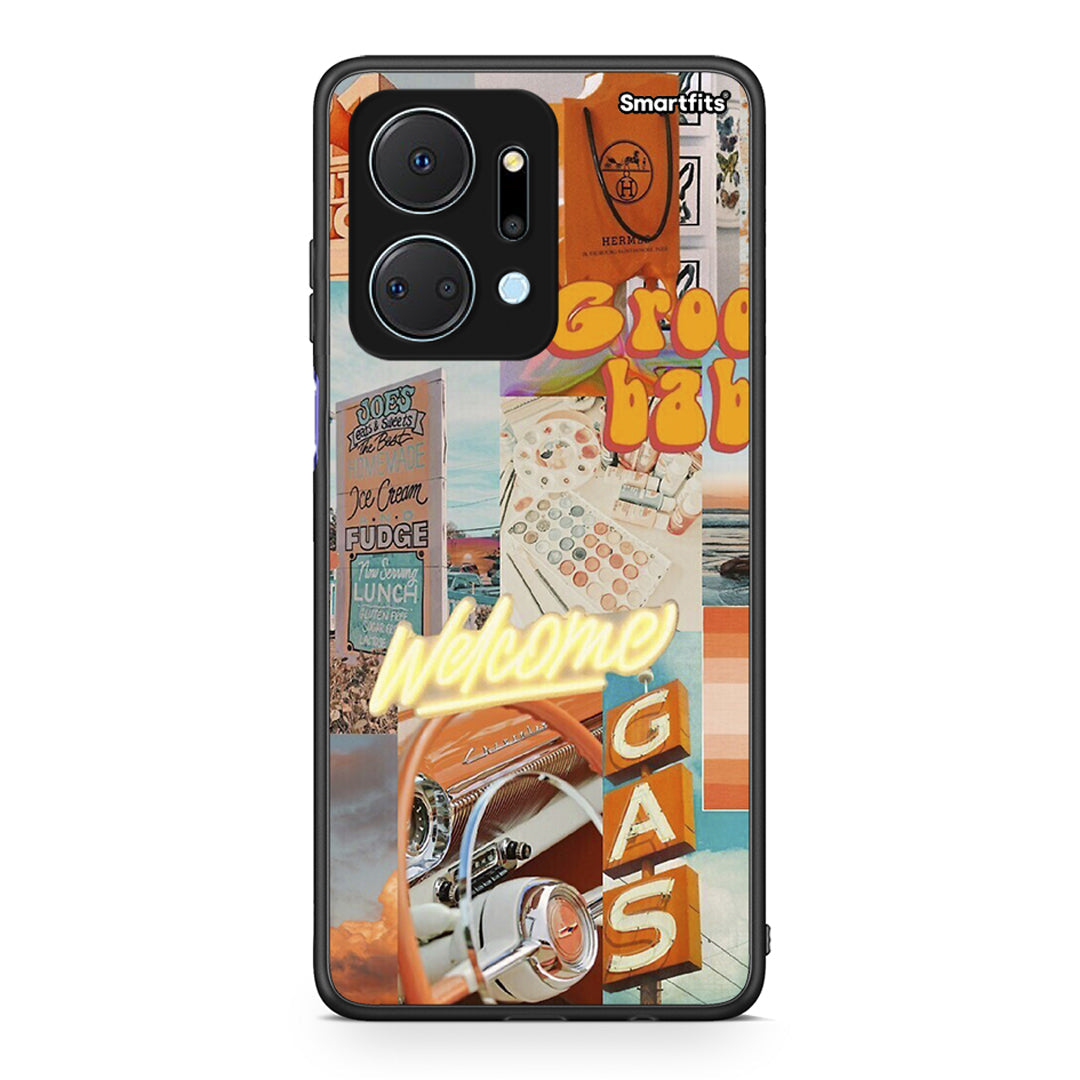 Honor X7a Groovy Babe Θήκη Αγίου Βαλεντίνου από τη Smartfits με σχέδιο στο πίσω μέρος και μαύρο περίβλημα | Smartphone case with colorful back and black bezels by Smartfits