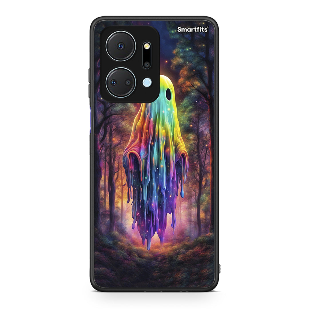 Honor X7a Halloween Ghost θήκη από τη Smartfits με σχέδιο στο πίσω μέρος και μαύρο περίβλημα | Smartphone case with colorful back and black bezels by Smartfits