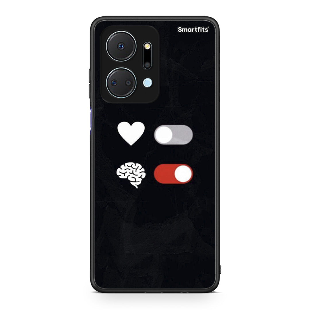Honor X7a Heart Vs Brain Θήκη Αγίου Βαλεντίνου από τη Smartfits με σχέδιο στο πίσω μέρος και μαύρο περίβλημα | Smartphone case with colorful back and black bezels by Smartfits