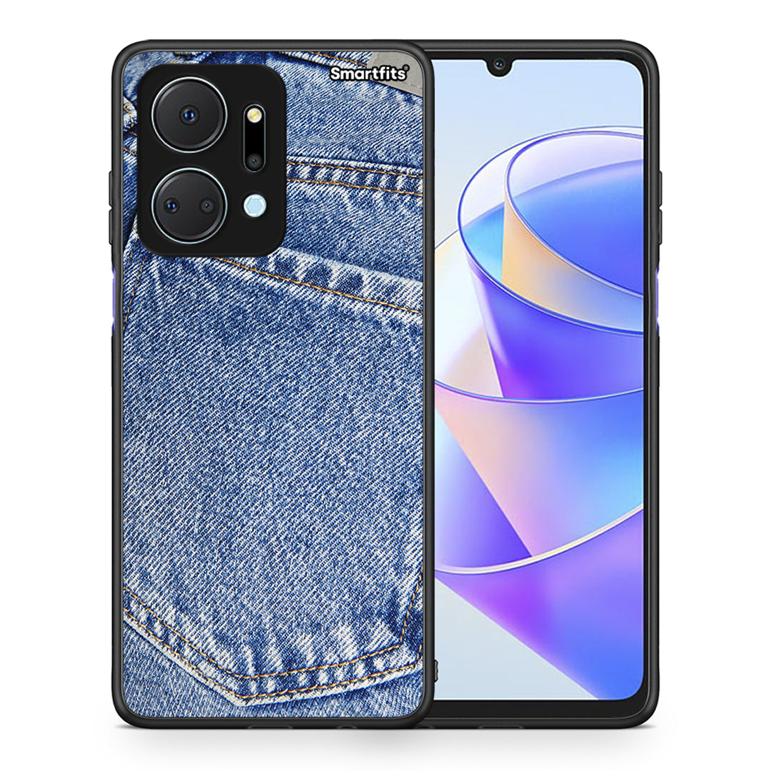 Θήκη Honor X7a Jeans Pocket από τη Smartfits με σχέδιο στο πίσω μέρος και μαύρο περίβλημα | Honor X7a Jeans Pocket case with colorful back and black bezels