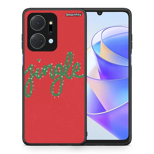 Θήκη Honor X7a Jingle Xmas από τη Smartfits με σχέδιο στο πίσω μέρος και μαύρο περίβλημα | Honor X7a Jingle Xmas case with colorful back and black bezels