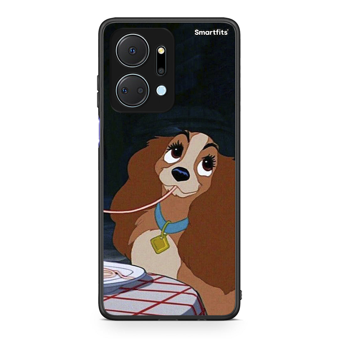 Honor X7a Lady And Tramp 2 Θήκη Αγίου Βαλεντίνου από τη Smartfits με σχέδιο στο πίσω μέρος και μαύρο περίβλημα | Smartphone case with colorful back and black bezels by Smartfits