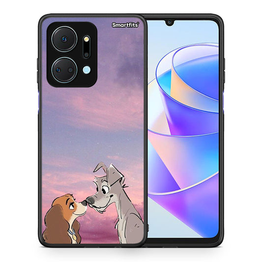 Θήκη Honor X7a Lady And Tramp από τη Smartfits με σχέδιο στο πίσω μέρος και μαύρο περίβλημα | Honor X7a Lady And Tramp case with colorful back and black bezels