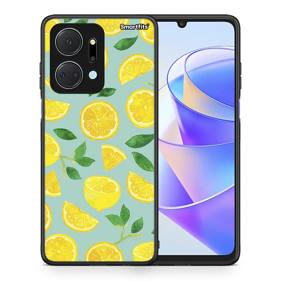 Θήκη Honor X7a Lemons από τη Smartfits με σχέδιο στο πίσω μέρος και μαύρο περίβλημα | Honor X7a Lemons case with colorful back and black bezels