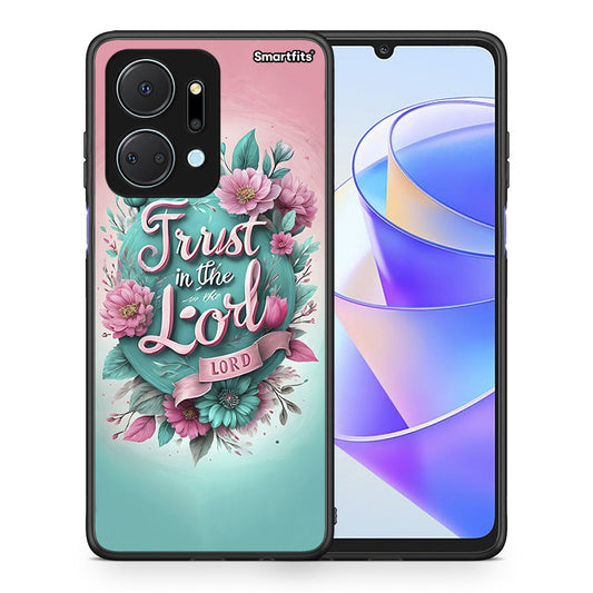 Θήκη Honor X7a Lord Trust από τη Smartfits με σχέδιο στο πίσω μέρος και μαύρο περίβλημα | Honor X7a Lord Trust case with colorful back and black bezels