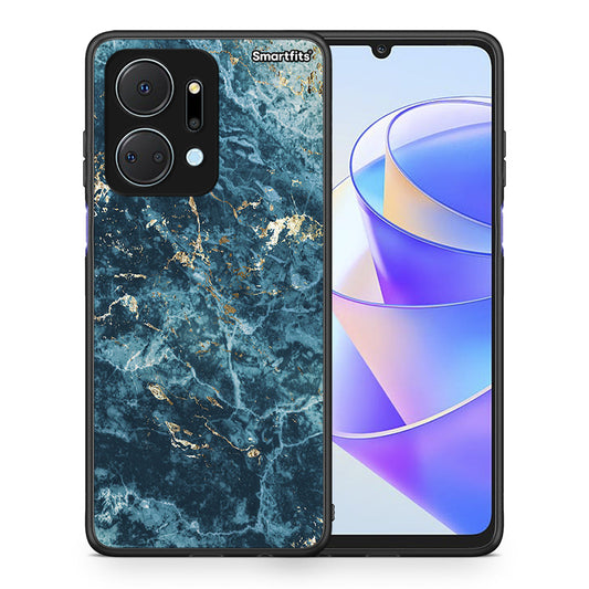 Θήκη Honor X7a Marble Blue από τη Smartfits με σχέδιο στο πίσω μέρος και μαύρο περίβλημα | Honor X7a Marble Blue case with colorful back and black bezels