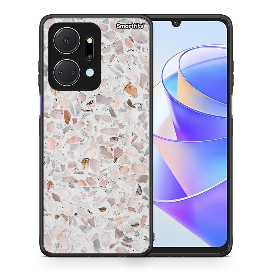 Θήκη Honor X7a Marble Terrazzo από τη Smartfits με σχέδιο στο πίσω μέρος και μαύρο περίβλημα | Honor X7a Marble Terrazzo case with colorful back and black bezels