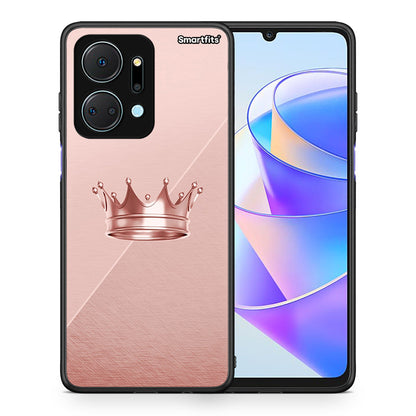 Θήκη Honor X7a Crown Minimal από τη Smartfits με σχέδιο στο πίσω μέρος και μαύρο περίβλημα | Honor X7a Crown Minimal case with colorful back and black bezels