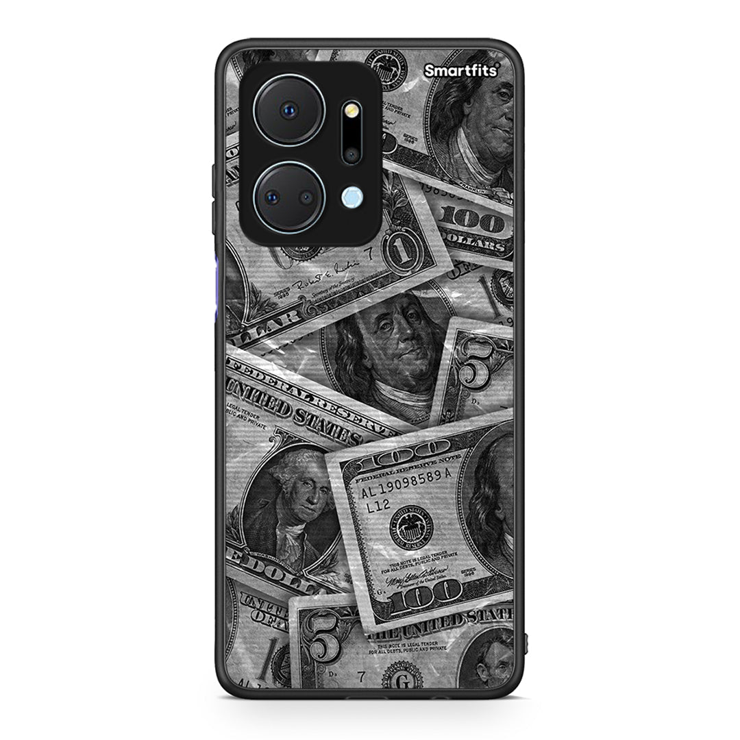 Honor X7a Money Dollars θήκη από τη Smartfits με σχέδιο στο πίσω μέρος και μαύρο περίβλημα | Smartphone case with colorful back and black bezels by Smartfits