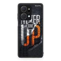 Thumbnail for Honor X7a Never Give Up Θήκη Αγίου Βαλεντίνου από τη Smartfits με σχέδιο στο πίσω μέρος και μαύρο περίβλημα | Smartphone case with colorful back and black bezels by Smartfits