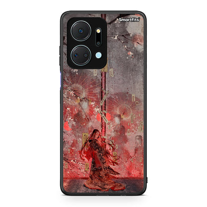 Honor X7a Nezuko Kamado θήκη από τη Smartfits με σχέδιο στο πίσω μέρος και μαύρο περίβλημα | Smartphone case with colorful back and black bezels by Smartfits
