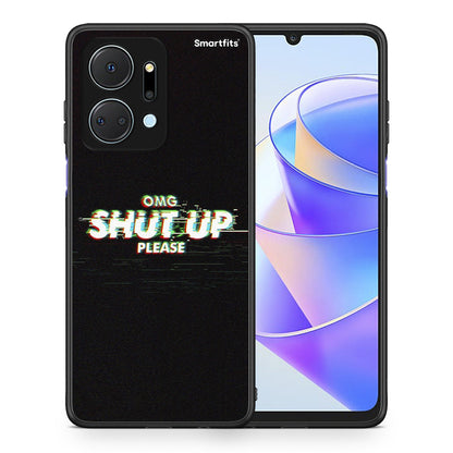 Θήκη Honor X7a OMG ShutUp από τη Smartfits με σχέδιο στο πίσω μέρος και μαύρο περίβλημα | Honor X7a OMG ShutUp case with colorful back and black bezels
