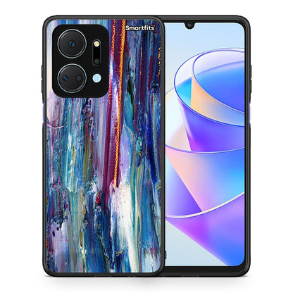 Θήκη Honor X7a Winter Paint από τη Smartfits με σχέδιο στο πίσω μέρος και μαύρο περίβλημα | Honor X7a Winter Paint case with colorful back and black bezels