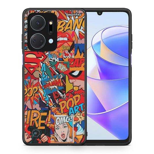 Θήκη Honor X7a PopArt OMG από τη Smartfits με σχέδιο στο πίσω μέρος και μαύρο περίβλημα | Honor X7a PopArt OMG case with colorful back and black bezels