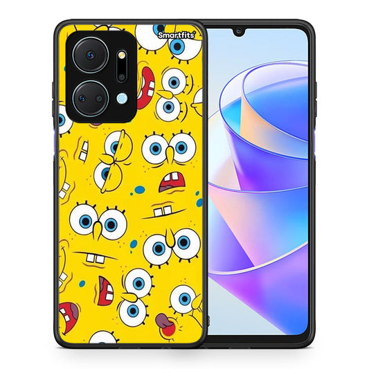 Θήκη Honor X7a Sponge PopArt από τη Smartfits με σχέδιο στο πίσω μέρος και μαύρο περίβλημα | Honor X7a Sponge PopArt case with colorful back and black bezels