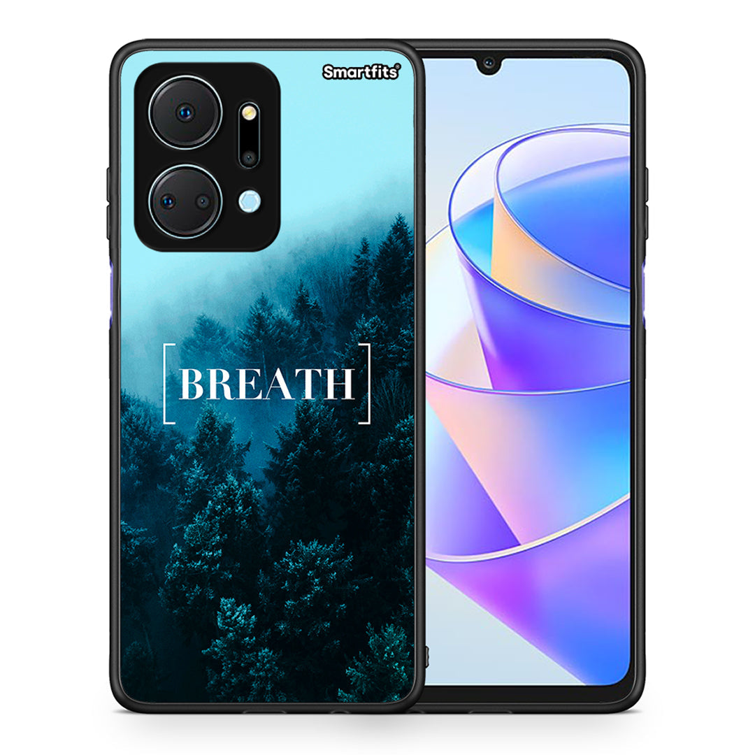 Θήκη Honor X7a Breath Quote από τη Smartfits με σχέδιο στο πίσω μέρος και μαύρο περίβλημα | Honor X7a Breath Quote case with colorful back and black bezels