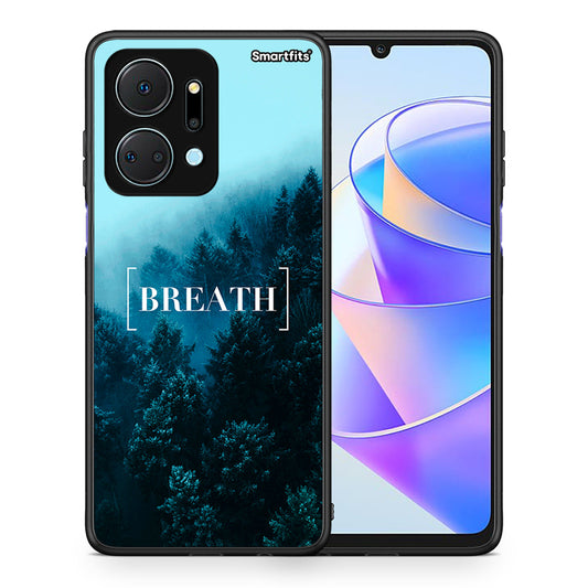 Θήκη Honor X7a Breath Quote από τη Smartfits με σχέδιο στο πίσω μέρος και μαύρο περίβλημα | Honor X7a Breath Quote case with colorful back and black bezels